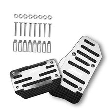 2Pcs Non-Slip Car Pedal Covers, Automatic Transmission Gas Pedal Brake Sliver