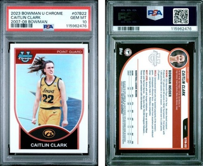 #ad 2023 24 Bowman University Chrome 2007 08 Bowman Caitlin Clark #07B 22 RC $180.00