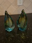 WOW Alfredo Barbini Murano Italy Sommerso Blue Green Amber Flame Bookends Pr — photo 3