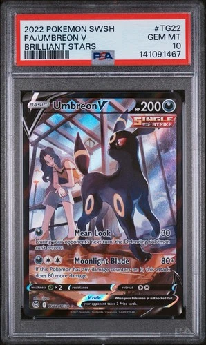 PSA 10 UMBREON V TG22/TG30 | Brilliant Stars Full Art Graded Pokemon Card