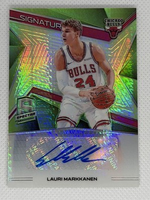 2018-19 Panini Spectra Lauri Markkanen Green Autograph 23/49 Bulls #SG-LMK
