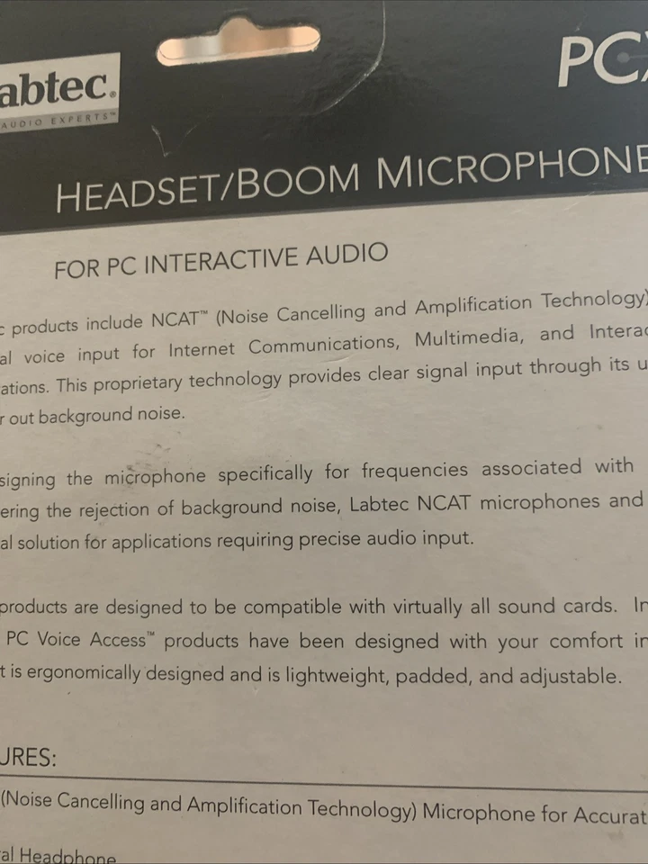 Labtec C-316 Black Headband Headsets w/ Boom Microphone PC Voice Access NEW - Image 4 of 4