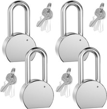 4 Pack 2.5 Inch Heavy Duty Solid Steel Keyed Alike Padlocks Chrome Plated High