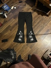 Shein Women's S Flared Retro Bell Bottom Pants with Wide Leg