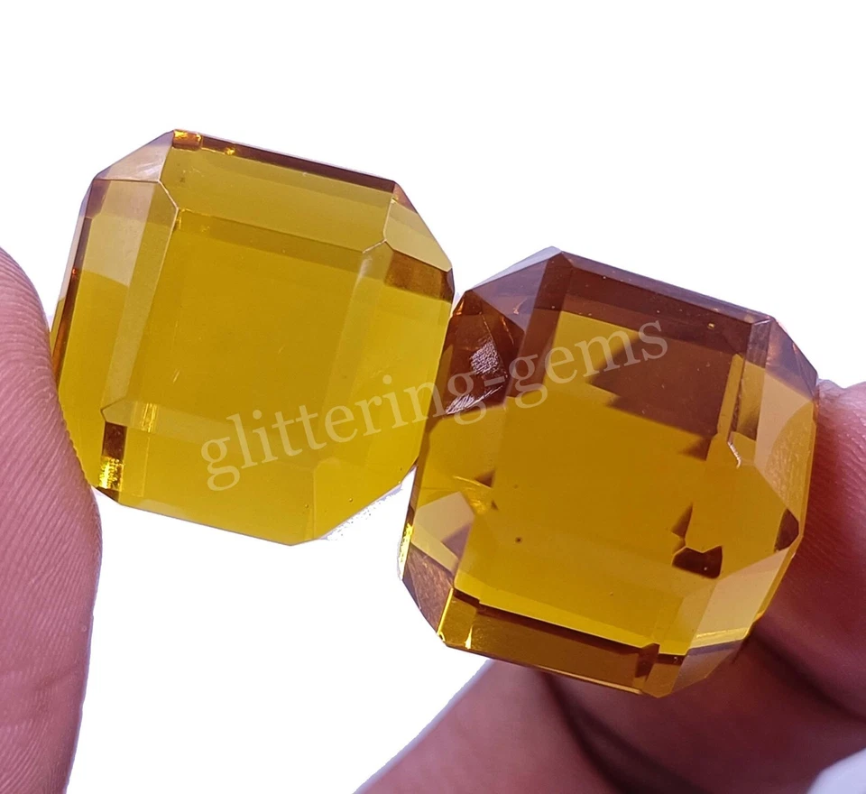 50-60 CT Smokey Quartz Pair Cube Cut Only 2 Pcs IGL Certified Loose Gemstone M25 - Image 3 of 4