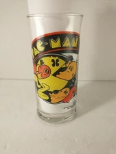Pac-Man Glass Tumbler 1982 Bally Midway Mfg. Co. Arcade  Vintage Free Shipping