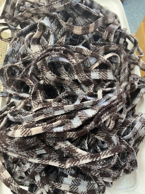 Brown Plaid - Cut Size #6- 100% Wool Fabric Cut Strips for Rug Hooking ...