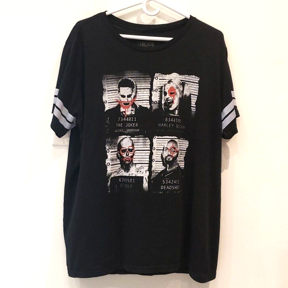 Suicide Squad T-Shirt Diablo Deadshot Harley Quinn The Joker Black Men's S
