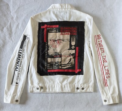 Brooklyn Cloth Jacket Mens Size Small Button Up White Denim Elemental Seize Day