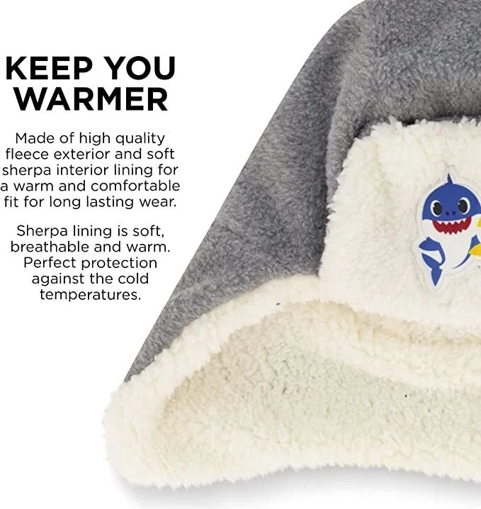 Conjunto de sombrero y mitones de invierno Nickelodeon para niños, gorro bebé tiburón niño, edades 2-4 Foto 3 de 4