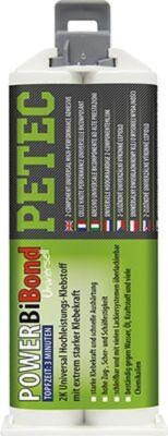 PETEC 98550 Power BiBond extrem starker 2K Universal-Klebstoff weiß/gelb 50ml 