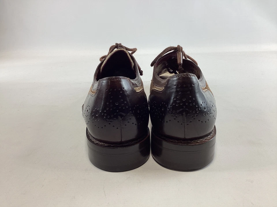 Zapatos de vestir para hombre Mezlan Remo marrón Top espiga brogue 10M NUEVO Foto 3 de 4