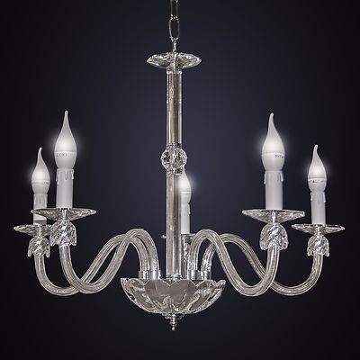 Lampadario Moderno In Cristallo Cromato 80x35cm - Sospensione LED Con 3 Luci Regolabili - Foto 13