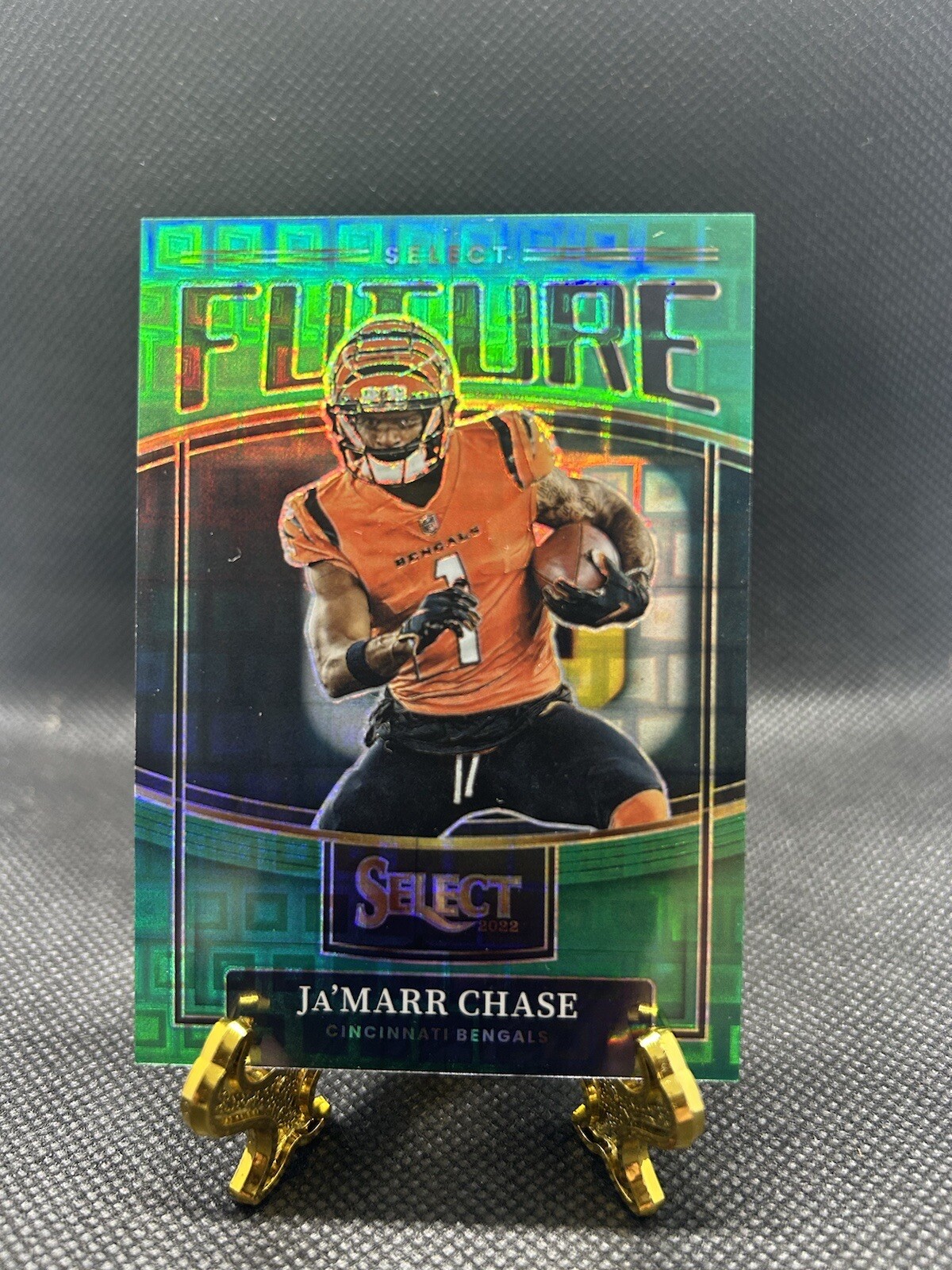 2022 Panini Select Ja’Marr Chase Future Stars Green Pandora SSP /5