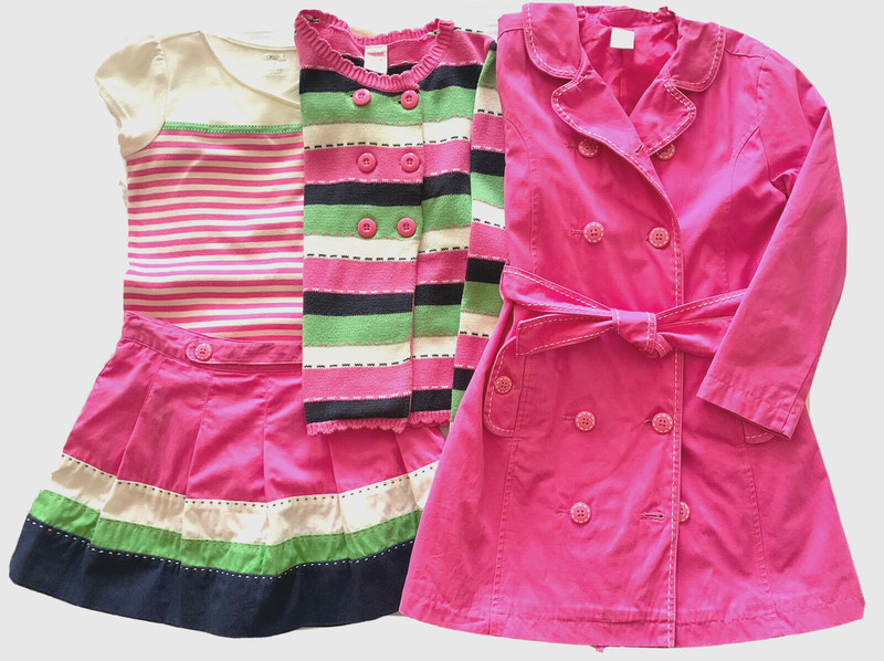 Gymboree GARDEN FRIENDS Outfits Top Cardigan Skirt Trench Coat Girls Sz 7 8 Pink