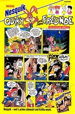 3w22390/ Reklame von 1991 &ndash; NESTELE NESQUIK &ndash; Quiky und seine Freunde.