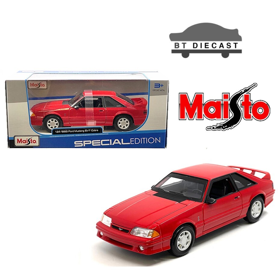 MAISTO 1993 FORD MUSTANG SVT COBRA 1/24 DIECAST MODEL CAR RED