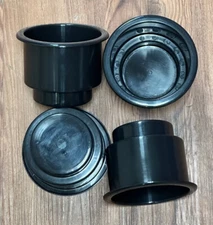 4 Toughest Plastic Cup Holders Insert Universal RV Boat Truck Marine 91mm Black