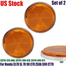 2PCS Front Fork Cover Reflector Amber For Honda CL70 SL 70 90 C70 Z50A S90 CT70