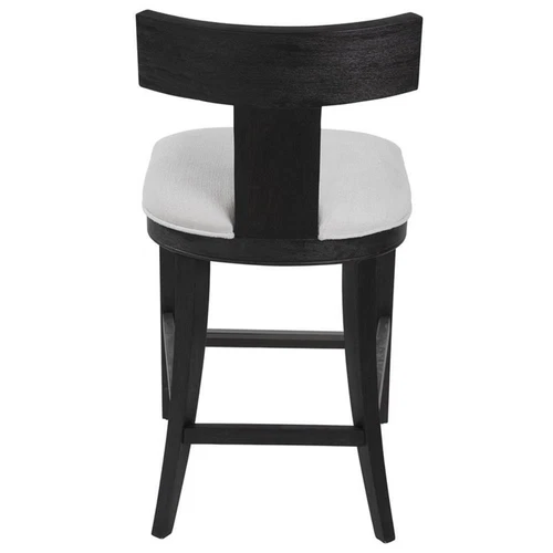 Uttermost Idris 26" Modern Wood and Fabric Counter Stool in White - Picture 4 of 7