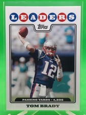 Tom Brady 2008 Topps Football Card #286 League Leaders NFL New England Patriots