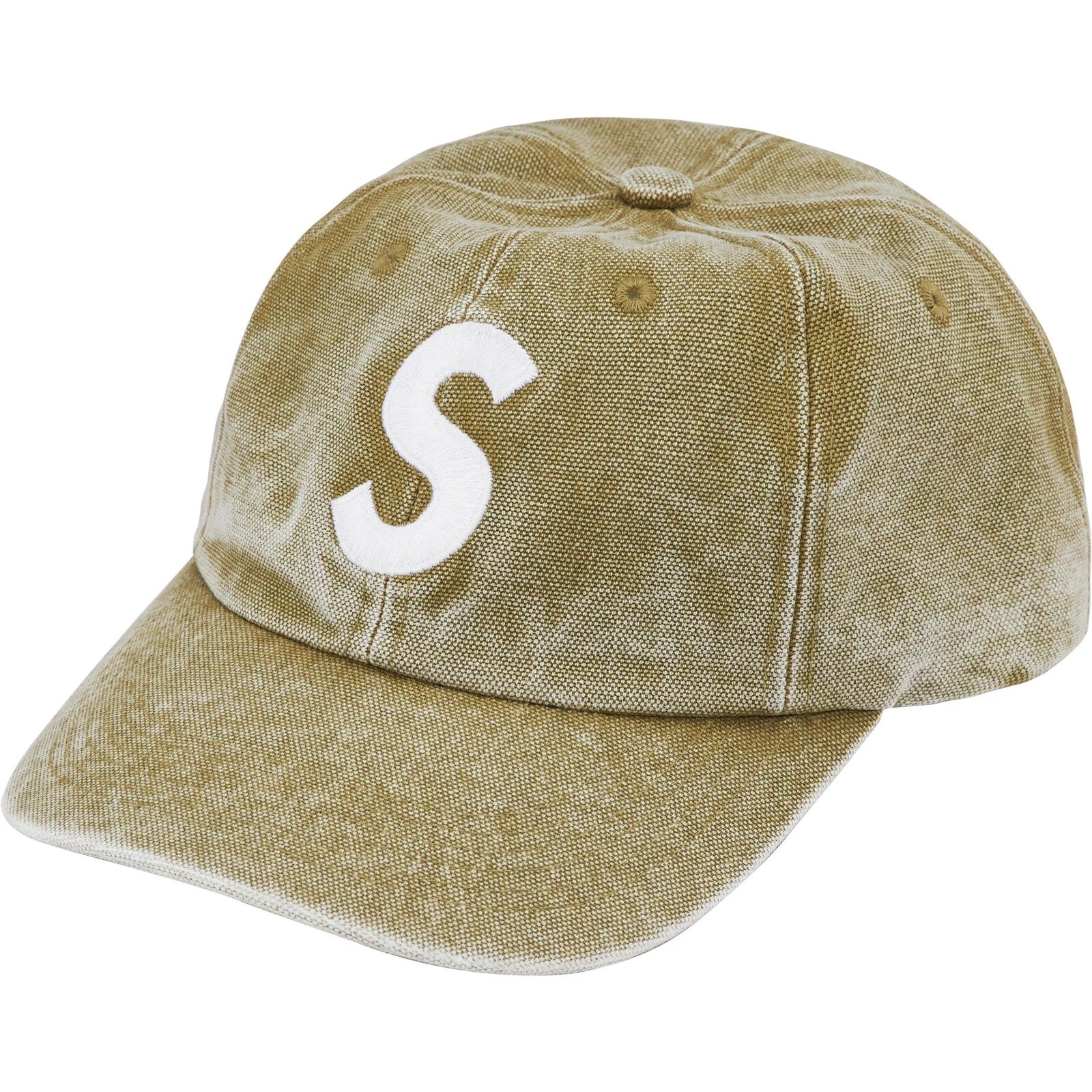 Supreme • Casquette logo S toile pigmentée • 6 panneaux • Épuisé • Posté croisé • Ferme