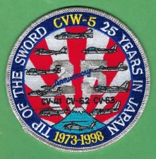 USS KITTY HAWK CVW-5 CV-63 TIP OF THE SWORD - 25 YEARS IN JAPAN PATCH
