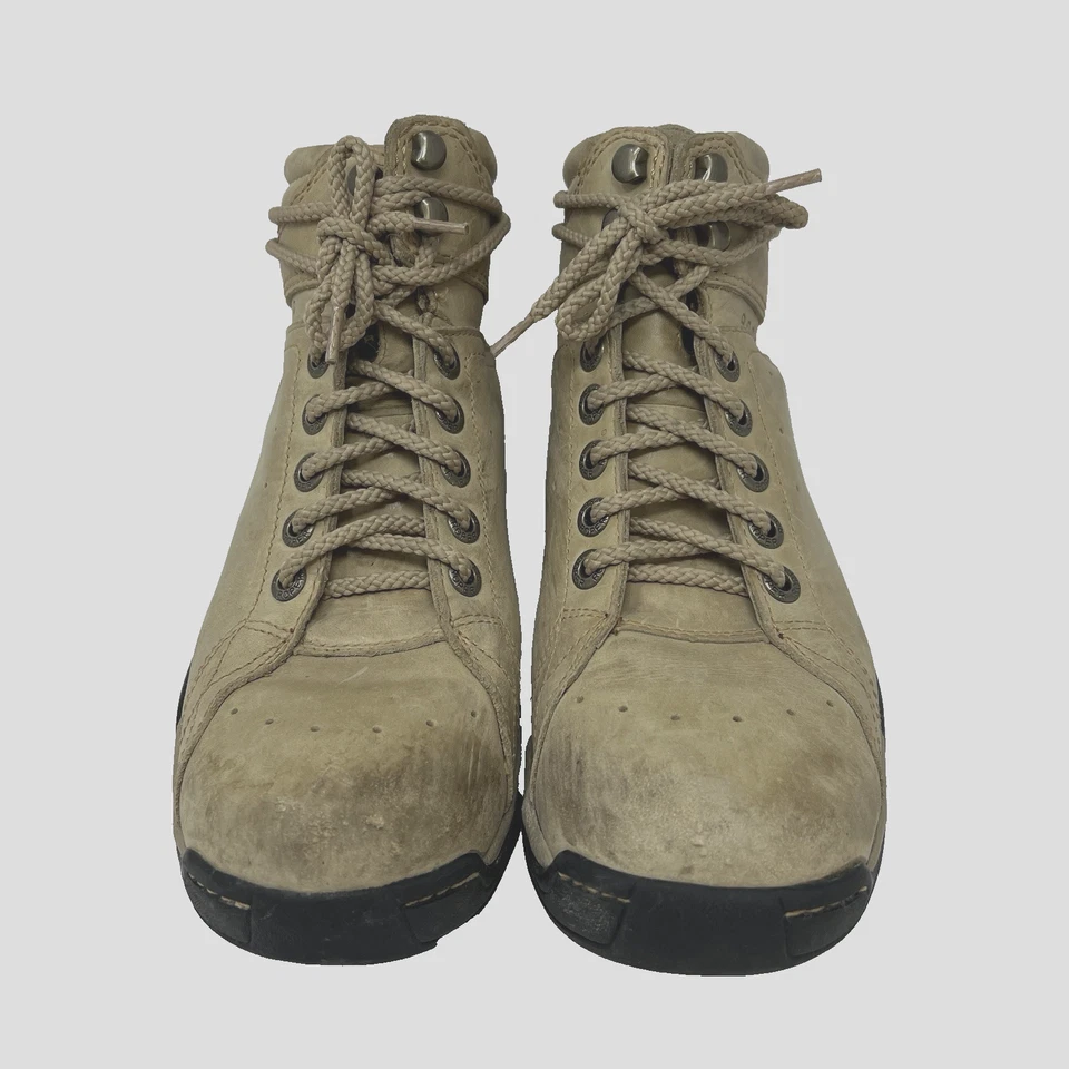 ROPER Western Boots Women 8.5 Beige Leather Ankle Lace Up Bootie Cowboy Workwear - Image 2 of 4