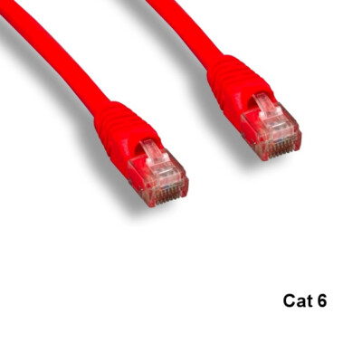 KNTK Red 3ft Cat6 UTP Patch Cord 24AWG 550MHz Panel Router Networking RJ45