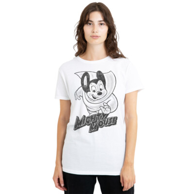 Mighty Mouse Mighty Sketch Damen T-Shirt S-2XL, weiß