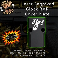F-Bombs - Laser Engraved RMR Cover Plate for Glock 19 17 23