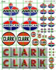 4048 DAVE'S DECALS HO SCALE WATER SLIDE CLARK AMACO AMERICAN GAS OIL MIX
