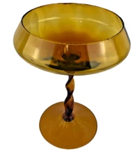 RARE MCM EMPOLI ART GLASS VASE W/ TWISTED STEM