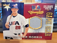 2013 Panini USA Baseball Champions Game Gear Hunter Morris #59 Jersey Card