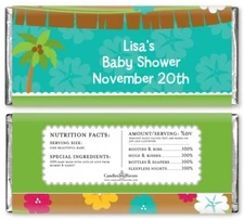 Luau - Personalized Baby Shower Candy Bar Wrappers