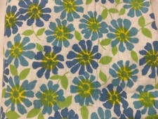 Cotton flannel fabric piece about 75 inches by 41 inches retro abstract floral