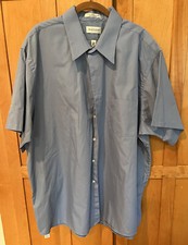 Van Heusen Blue Short Sleeve Button Up Shirt Men s 18 1/2