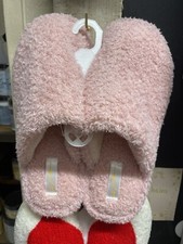 Pink fluffy soft slippers size Large