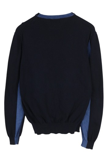 Armani Jeans Men's Pullover~S Dark Blue V Neck Knitted Slim Fit - Picture 2 of 8