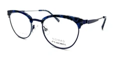NEW MOREL NOMAD 40102N BB03 BLUE SEMI‑CAT EYE AUTHENTIC EYEGLASSES 49 - 19 - 135