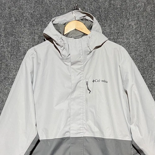 Columbia Mens Hikebound II Jacket L Grey Waterproof Omni-Tech Hooded WM2619-039 image 5