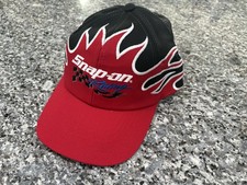 Vintage Snap-On Racing Official Merchandise Black/Red Flame Adjustable Hat NWOT