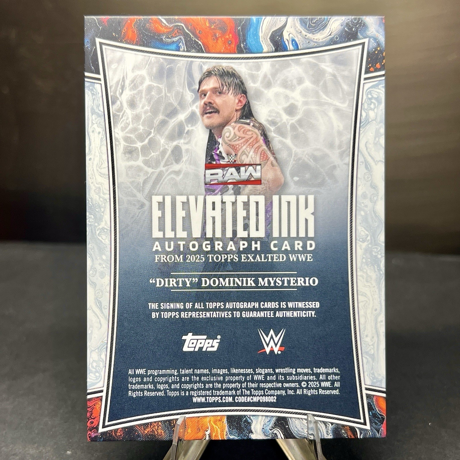 2025 Topps Exalted WWE Dirty Dominik Mysterio Elevated Ink Auto SP view 2