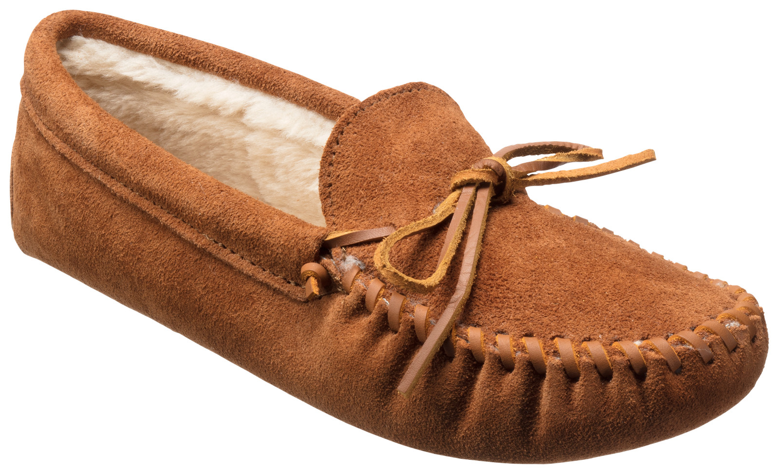 Minnetonka Moccasin Pile Lined Softsole Moccasins for Men - Brown - 8M