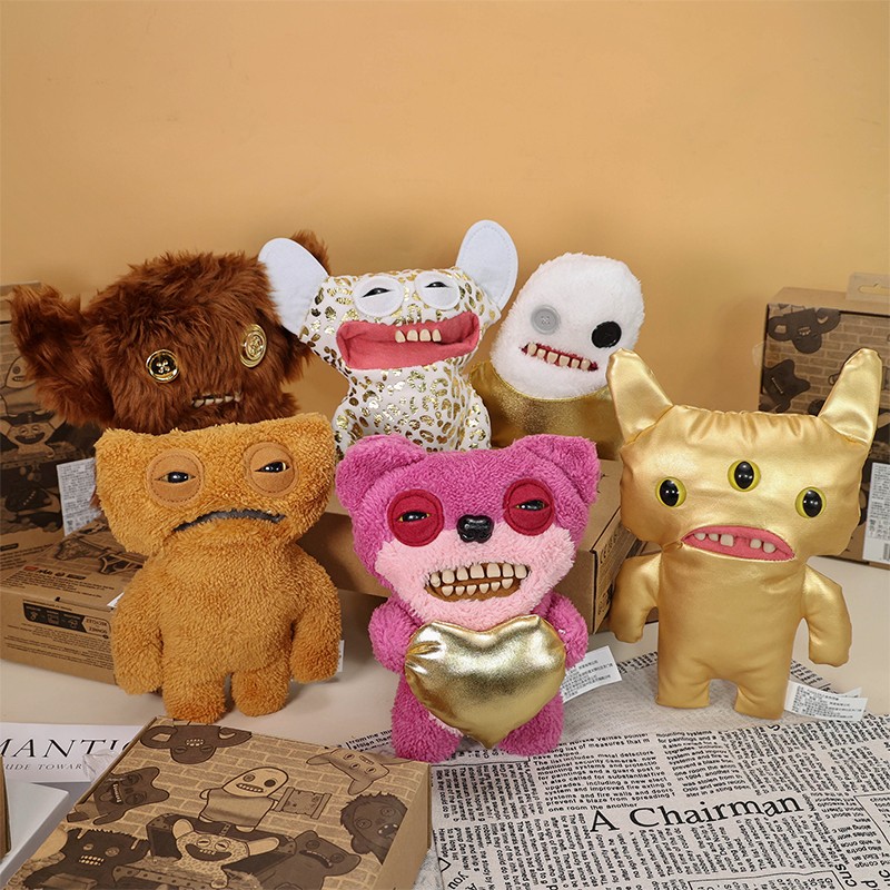 Genuine Fuggler Ugly Monster Gold Rush Series Teeth Stuffed Doll Plush Toys  Gift