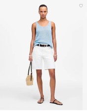 New 98 Madewell Denim 1997 Bermuda Shorts High Rise White Shorts SZ 31
