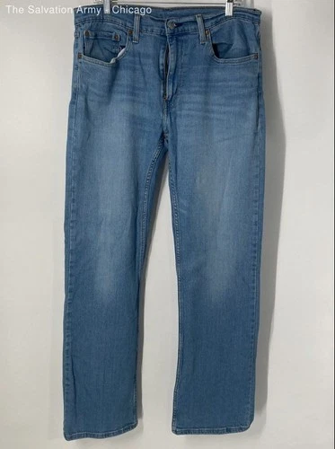 Levi Strauss & Co. Mens Blue Waterless Denim Straight Leg Jeans Size W34 L34