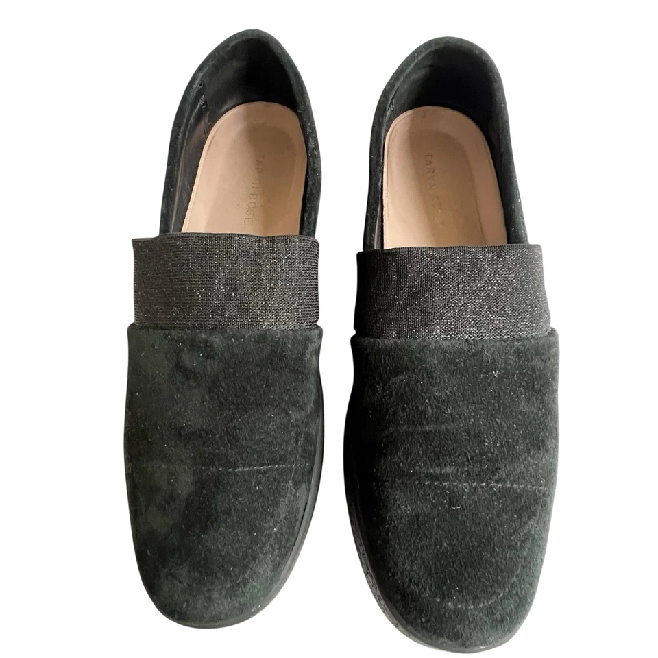 Mocasines sin cordones Taryn Rose "Greta" TRO523 de cuero negro para mujer EE. UU. 9,5  Foto 2 de 4