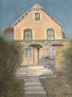 Dianne Aronian Painting Victorian Doily House Oil On Canvas Signed