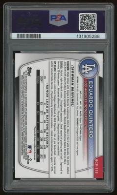 EDUARDO QUINTERO 2025 BOWMAN CHROME GOLD REFRACTOR #BCP-115 34/50 